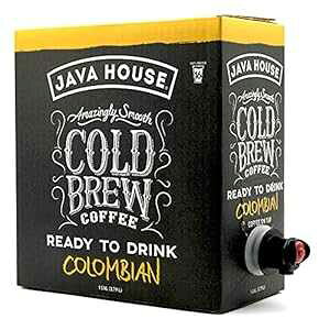 Java House Cold Brew Coffee On Tap (128液量オンスボックス) 濃縮物ではなく、砂糖不使用、すぐに飲める液体 (コロンビアロースト) Java House Cold Brew Coffee On Tap, (128 Fluid Ounce Box) Not a Concentrate, No Sugar, Read