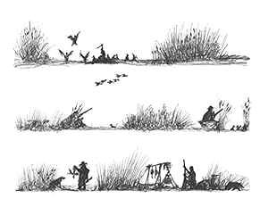 AqHpACVOC[WP[L{[_[ Whimsical Practicality Duck Hunting Edible Icing Image Cake Border