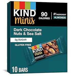 KIND Bar MiniA_[N`R[gibcV[\gAOet[A100J[AᓜA80 KIND Bar Minis, Dark Chocolate Nuts & Sea Salt, Gluten Free, 100 Calories, Low Sugar, 80 Count
