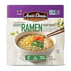 Aj[E`̏ݖ[ `qg݊Ar[KA퉷ۑ\ (6 pbN) ay Annie Chun's Shoyu Ramen Noodle Bowl Non-GMO, Vegan, Shelf-Stable (Pack Of 6) Japanese-Style Savory Ready Meal
