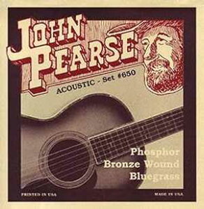 John Pearse P650 ブロンズ アコースティックギター弦、ミディアム John Pearse P650 Bronze Acoustic Guitar Strings, Medium