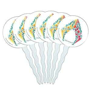 OtBbNX & ̑ ANA}f ANA} LkS JbvP[LsbN gbp[ fR[V 6Zbg GRAPHICS & MORE Aquaman Movie Aquaman Sea Shells Logo Cupcake Picks Toppers Decoration Set of 