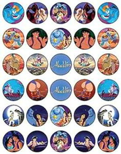 30 x 食用カップケーキトッパー ? 食用ケーキデコレーションのアラジン ディズニー パーティーコレクション 食用ウエハースシート My Smart Choice 30 x Edible Cupcake Toppers Aladdin Disney Party Collection of