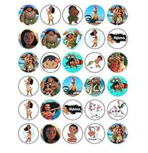 30 x HpJbvP[Lgbp[ ? Aie[}ɂHpP[LfR[VRNV EGn[XV[gŃm[JbgHp Happy Choices 30 x Edible Cupcake Toppers Moana Themed Collection of Edible Ca