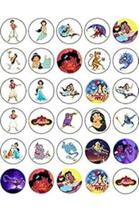 30 x HpJbvP[Lgbp[ ? AWe[}ɂHpP[LfR[VRNV EGn[XV[gŃm[JbgHp Happy Choices 30 x Edible Cupcake Toppers Aladdin Themed Collection of Edib