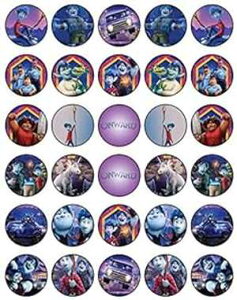 Onward コレクションの食用ケーキデコレーションをテーマにした食用カップケーキトッパー 30 個 ウエハースシートでノーカット食用 Happy Choices 30 x Edible Cupcake Toppers Themed of Onward Collection of Edibl