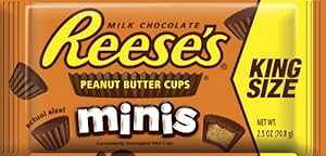 REESE'S `R[gs[ibco^[LfB[A~jALOTCY (16 pbN) REESE'S Chocolate Peanut Butter Candy, Minis, King Size (Pack of 16)