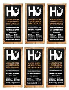 Hu Kitchen _[N`R[go[A2.1IXAA[ho^[&ptLkA72%`R[go[(6pbN) Hu Kitchen Dark Chocolate Bars, 2.1 oz, Almond Butter & Puffed Quinoa 72% Chocolate Bar (6 Pack)