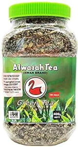 AU eB[ (X uh) [X O[ 400 O vX`bNr (1 pbN) Alwazah Tea (Swan Brand) loose green 400-gram in plastic jar(pack of 1)