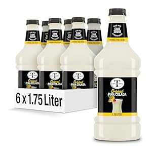 Mr & Mrs T Pina Colada Mix, 1.75 L bottle (Pack of 6), Pineapple and Coconut Blend Flavored Cocktail Mixer, Made with Cane Sugar, Perfect for Traditional Pina Colada and Mocktail Drinks