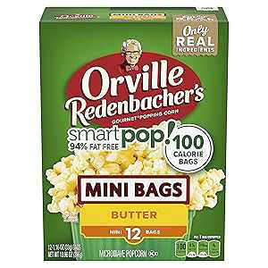 Orville Redenbacher's Orville Redenbacher s SmartPop! Butter Flavored Microwave Popcorn, Gluten Free, 12 Count Mini Popcorn Bags (6 Boxes)