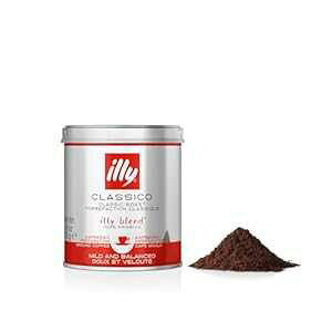 illy Classico Espresso Ground CoffeeA~fBA[XgA`R[gƃL̃m[gNVbN[XgA100%ArJR[q[AI[i`AۑsgpA4.4IX (1pb