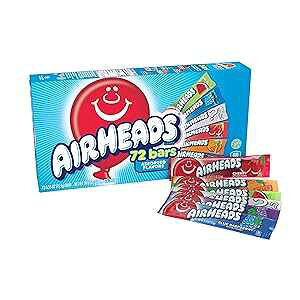 Airheads Candy Bars, Variety Bulk Box, Chewy Full Size Fruit Taffy, Back to School, Parties, Concessions, Non Melting, 72 Individually Wrapped Full Size Bars