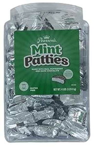 Pearson's Mint Patties Made with Decadent Dark Chocolate and Real Peppermint 64 Oz Jar Individually Wrapped