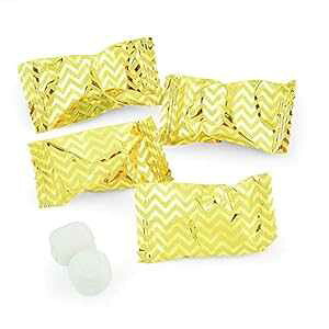 S[h VFu o^[~g LfB (~g 108 ) EFfBO LfB & ʂȓ Fun Express Gold Chevron Buttermint Candy (108 Individually wrapped mints) Wedding Candy & Special Occasion