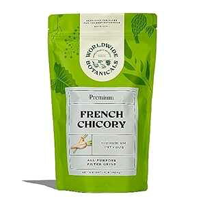 Worldwide Botanicals French Chicory Root - Brew Like Coffee, Blend Roasted Chicory Root With Coffee, Prebiotic Coffee Alternative, Acid Free, Caffeine Free, Kosher - 1 Pound