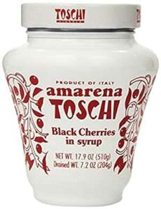 アマレナ トスキ イタリアン ブラック チェリー シロップ漬け 17.9 オンス Amarena Toschi Italian Black Cherries in Syrup 17.9 Oz.