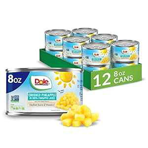 Dole t[cʋlA100% pCibvW[XNbVpCibvAOet[Apg[Xe[vYA8 IXA12  Dole Canned Fruit, Crushed Pineapple in 100% Pineapple Juice, Gluten Fre