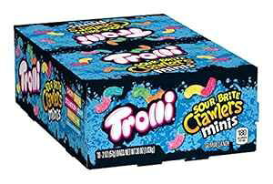 Trolli T[ uCg N[[Y ~jAT[ O~ [A2 IX̂TCY |[` (18 pbN) Trolli Sour Brite Crawlers Minis, Sour Gummy Worms, 2 Ounce Treat-Size Pouches (Pack Of 18)