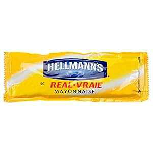 w}Y A }l[Y 3/8 IX - 50 pbN Hellmann's Hellmanns Real Mayonnaise 3/8 oz - 50 packs