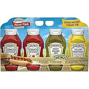 nCc P`bvA}X^[hAXC[gbV sNjbNpbNA4pbN Heinz Ketchup, Mustard, and Sweet Relish Picnic Pack, 4 Pack