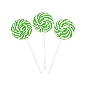 ΂Ɣ̃X[|bvz - 24  - ʕ Fun Express Green and White Swirl Pops Suckers - 24 Pieces - Individually Wrapped