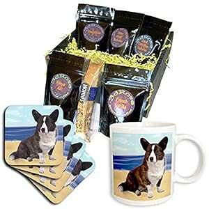 3dRose �J�[�f�B�K�� �E�F���V�� �R�[�M�[ �R�[�q�[ �M�t�g �o�X�P�b�g �}���` 3dRose Cardigan Welsh Corgi Coffee Gift Basket, Multi