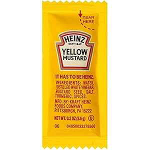 �n�C���c �}�C���h�}�X�^�[�h �V���O���T�[�u (500 ct �P�[�X�p�b�N) Heinz Mild Mustard Single Serve (500 ct Casepack)