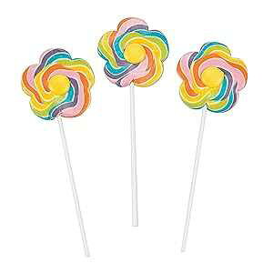 Ԃ̌`傫ȉQ|bvz - ʕꂽ|bv 12  - p[eB[LfB[ Oriental Trading Flower Shaped Large Swirl Pop Suckers - 12 Individually Wrapped Lollipops - Party Candy