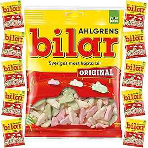 10 Bags x 125g of Ahlgrens Bilar Original - Swedish Candy from Sweden - Chewy - Marshmallow Candy - Cars - Gummy Candies - Sweets