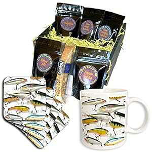 3dRose tC tBbVO A[ R[q[ Mtg oXPbgA}` 3dRose Fly Fishing Lures Coffee Gift Basket, Multi