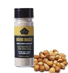 Cerez Pazari Ground Mahlab 60gr- 2.1oz-Mahlepi -Prunus Mahaleb -Mahlep Mahleb Medium Bottle, Natural, Premium Quality, No Additives or Preservatives, Aromatic Traditional Spice for Pastry and Baking Cerez Pazar? Cerez Pa