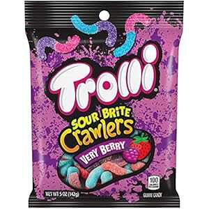 Trolli Sour Brite Crawlers Very BerryA5 IXA12 pbN Trolli Sour Brite Crawlers Very Berry, 5 Ounce, Pack of 12
