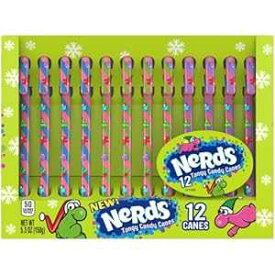 Nerds Holiday Candy Canes, Christmas Stocking Stuffers for Kids, Grape, 5.3 Oz, 12 Count