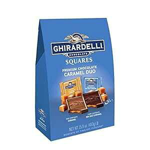 Mf L fI v~A `R[g XNGA - 15.9IX Ghirardelli Caramel Duo Premium Chocolate Squares - 15.9oz