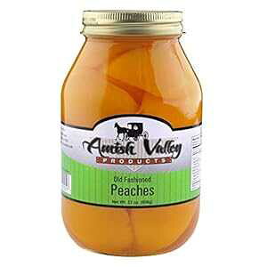 Amish Valley Products �I�[���h �t�@�b�V���� �s�[�` �n�[�t�ʋl 32 �I���X �K���X�r���� (1 �N�H�[�g �W���[ - 32 �I���X) Amish Valley Products Old Fashioned Peaches Halves Canned Jarred in 32 oz Glass Jar (1 Quart Jar - 32
