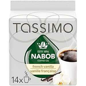 i{u JtF RNV t` oj R[q[ (~fBA)ATassimo R[q[[J[p 14 JEg T fBXN Nabob Cafe Collection French Vanilla Coffee (Medium), 14-Count T-Discs for Tassimo Coffeemaker