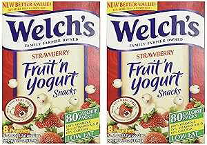 Welch's Strawberry Fruit'n Yogurt Snacks 8 Pouches (2 Pack - 16 Pouches Total)