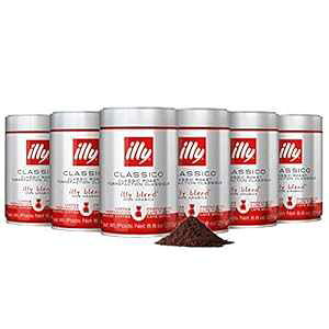 Illy Caffe Coffee - ҂R[q[ - hbvR[q[[J[p~fBA[Xg - 8.8IX - 6P[X Illy Caffe Coffee - Ground Coffee - Medium Roast for Drip Coffeemakers - 8.8 oz - Case of 6