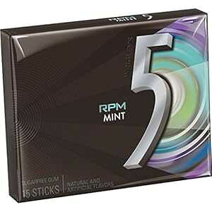 5 K RPM ~g VK[t[ KA15  Five 5 Gum RPM Mint Sugarfree Gum, 15 Count