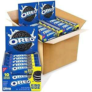 OREO `R[gThNbL[AIWit[o[ALOTCYXibN 10 pbN (v 100 ) OREO Chocolate Sandwich Cookies, Original Flavor, 10 King Size Snack Packs (100 Cookies Total)