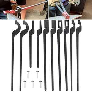 Camoo 5 Pairs DIY Rapid Tongs Bundle Set Five Types of Blacksmith Tongs Forging Tongs Comes with Rivet for Beginner Further Smithing