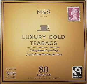 }[NXXyT[ CMXBOWA[S[hWeB[obO80܁B(1pbN) Marks & Spencer Plc Marks and Spencer UK. Luxury Gold Range Teabags 80 Bags. (1 Pack)