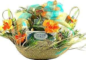 5 O'Clock SomewhereAgsJ Mtg oXPbg - Ă̂Cɓ肪l܂ 16 C`̃r[`R}[ nbgt () Gift Basket Village 5 O'Clock Somewhere, Tropical Gift Basket - With 16" Beachcomber Hat Filled w