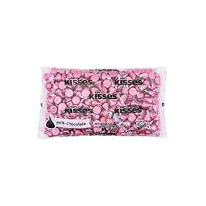 HERSHEY'S KISSES sNzC~N`R[gLfB[AʕA66.7IXoNobO HERSHEY'S KISSES Pink Foils Milk Chocolate Candy, Individually Wrapped, 66.7 oz Bulk Bag