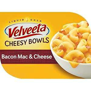 Velveeta Cheesy Bowls x[R}bN`[YAX[L[`[Y\[XY dqWΉH (6 ct pbNA9 oz e) Velveeta Cheesy Bowls Bacon Mac & Cheese with Smoky Cheese Sauce Microwavable Meal (6 ct Pack, 9 oz