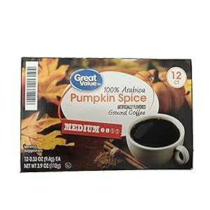  100% ArJ pvL XpCX R[q[ |bhA~fBA [XgA12 JEg zf[ Great Value 100% Arabica Pumpkin Spice Coffee Pods, Medium Roast, 12 Count Holiday