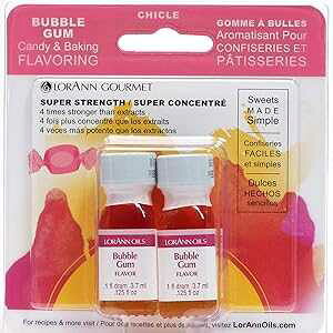 LorAnn Oils LorAnn Bubble Gum SS Flavor, 1 dram bottle (.125 fl oz - 3.7ml - 1 teaspoon) Twin pack blistered