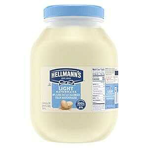 Hellmann's ライトマヨネーズジャー 100% ケージフリー卵使用、グルテンフリー、1 ガロン、4 個パック Hellmann's Light Mayonnaise Jar Made with 100% Cage Free Eggs, Gluten Free, 1 gallon, Pack of 4