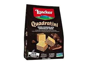 Loacker QuadratiniA_[N`R[gN[tBÕNXs[EGn[XL[uA8.82IX Loacker Quadratini, Crispy wafer cubes with dark chocolate cream filling, 8.82-Ounce